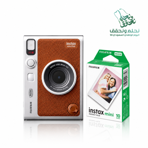 فوجي فيلم كاميرا فورية مع تأثيرات تصوير وطباعة فورية من الجوال +Instax Mini Evo
