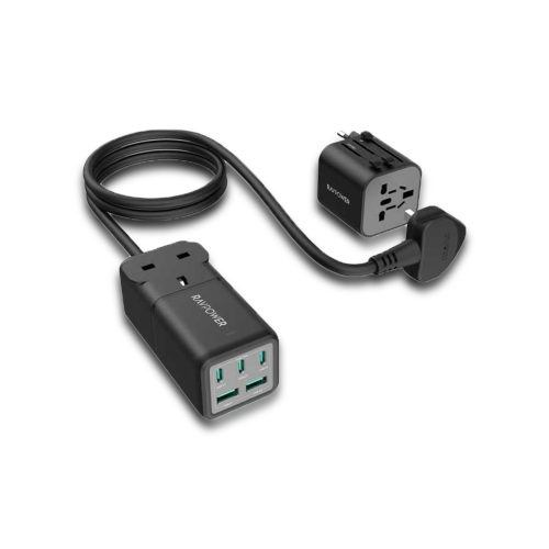 منصة شحن راف باور 75 واط مع فيش سفر متعدد المداخل