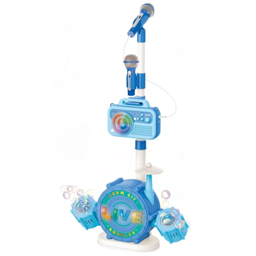 مكبر صوت ميكرفون صانع فقاعات مع اضاءة موسيقية بلوت...