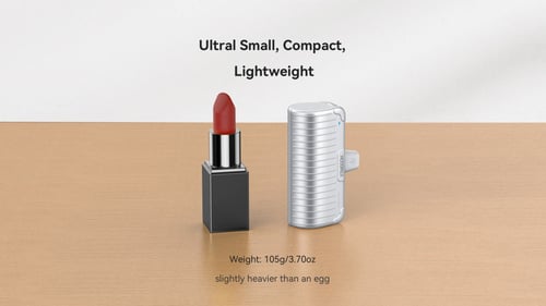 بطارية متنقلة بسعة 5000 ملي امبير ميني اسود & سلفر