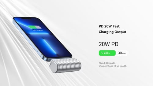 بطارية متنقلة بسعة 5000 ملي امبير ميني اسود & سلفر