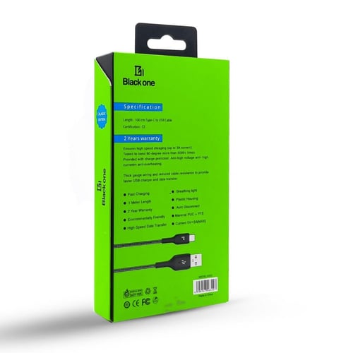 كيبل بلاك ون تايب سي قماش 1 متر 6322