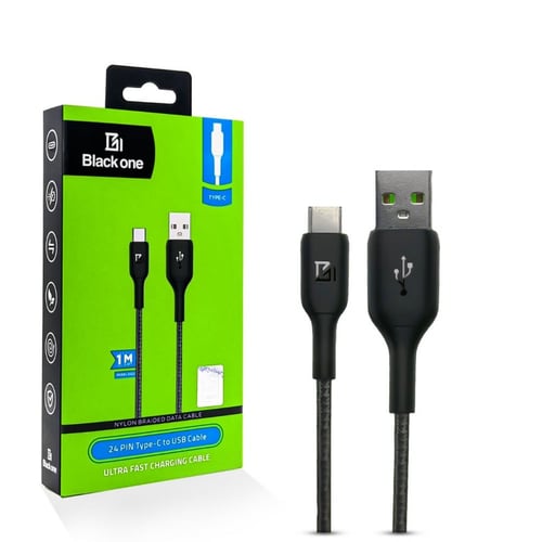 كيبل بلاك ون تايب سي قماش 1 متر 6322