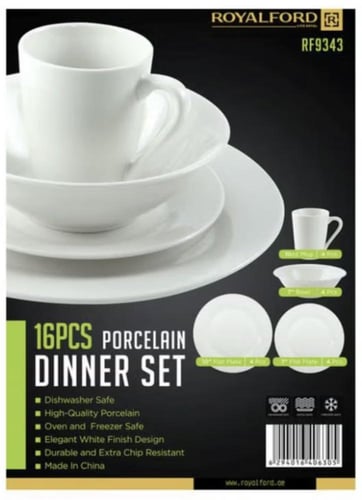 طقم سفرة صحون واكواب من ١٦ قطعة