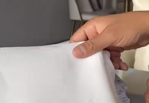 قماش سميرا ميس مقلم كريمي