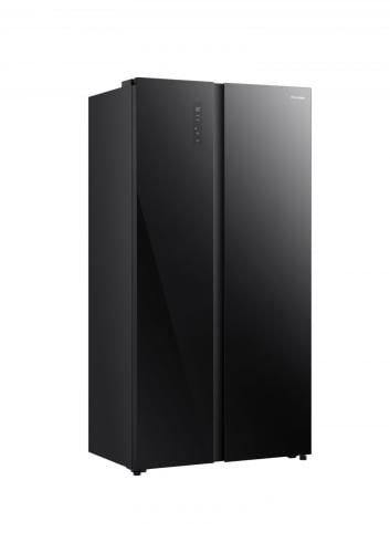 ثلاجه هايسنس دولابي زجاج اسود RS3G558NABC