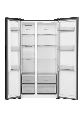 ثلاجه هايسنس دولابي زجاج اسود RS3G558NABC