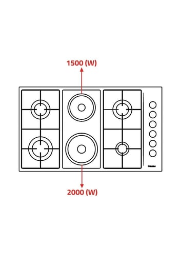 موقد جليم غاز 90 سم 2 كهرباء 4 غاز