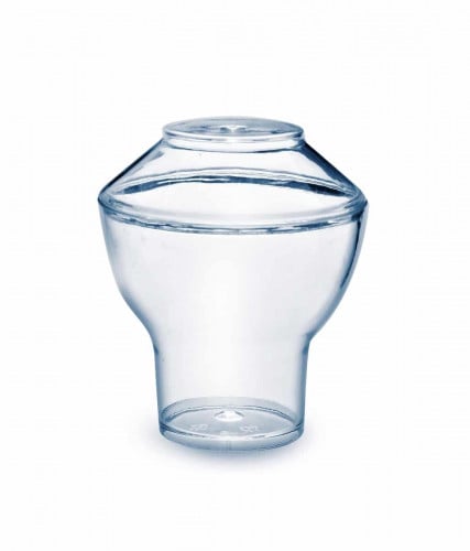 مجموعة - 8 - أكواب بلاستيك + غطاء شفاف - 100 مل