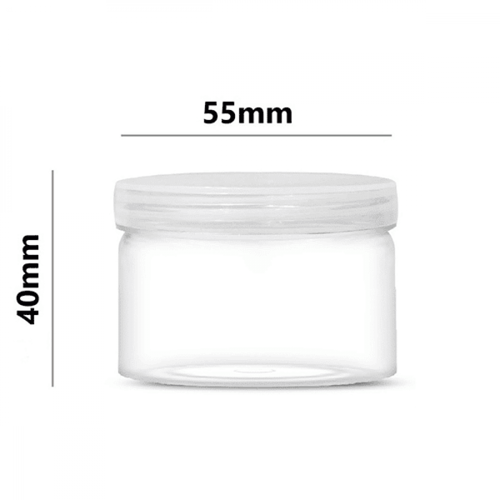 مجموعة - 12 - علبة بلاستيك + غطاء شفاف - 50 مل