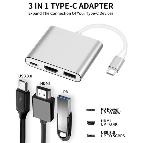 محول 3 في واحد Type-c إلى HDMI