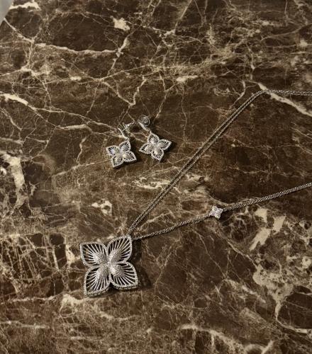 Long luxurious Swiss zircon ring with earrings