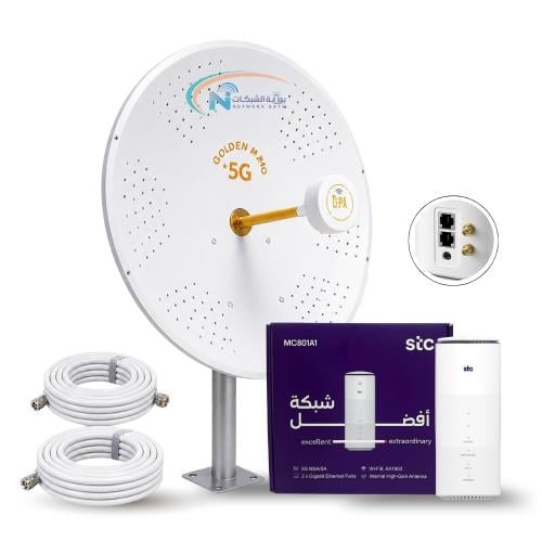 باكدج انتينا ميمو الذهبية 36 ديبى + راوتر ZTE MC80...