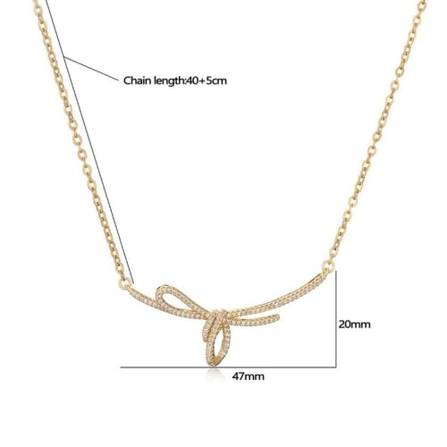 طقم فيونكة من الساتلنس ستيل المرصع بالزركون الاصلي