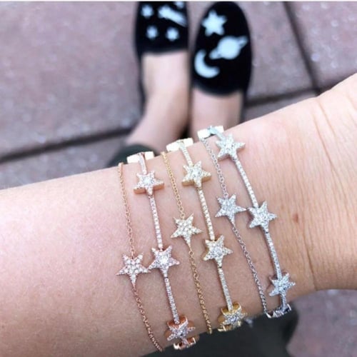 طقم النجوم المطلي والمرصع بالزركون الفخم