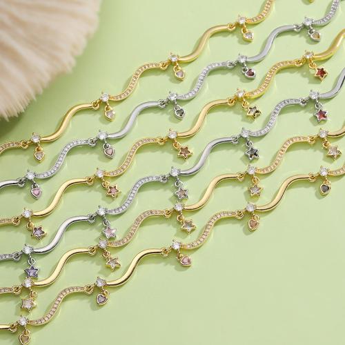 عقد تصميم ويفي فخم مرصع بالزركون الاصلي