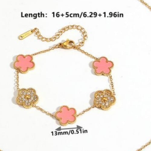 اسوارة فان كليف تصميم خماسي من الستانلس ستيل ومرصع...