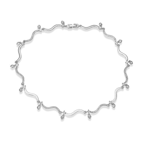 عقد تصميم ويفي فخم مرصع بالزركون الاصلي