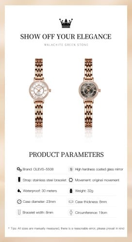 ساعة نسائية بسوار من الستانلس ستيل- OLEVS 5508 ساع...