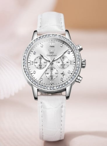 ساعة يد نسائية من أوليفز بسوار جلد طبيعي – أناقة ت...