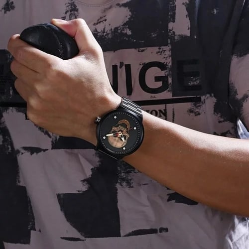 ساعة يد رجالية بسوار أسود من الجلد- ساعة WWOOR 886...