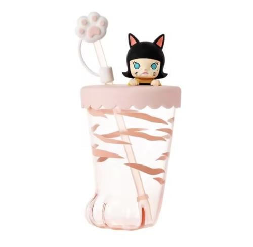 كوب مولي زجاج بمصاص - A Boring Day With Molly Straw Glass Cup