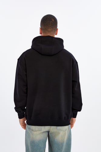 هودي بلوفر ساده اوفرسايز - اسود