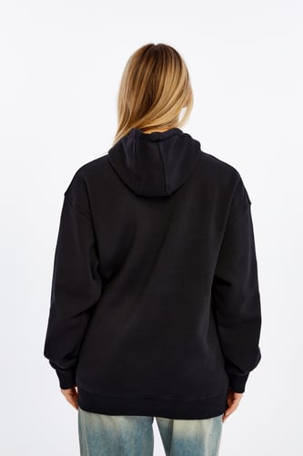 هودي بلوفر ساده اوفرسايز - اسود