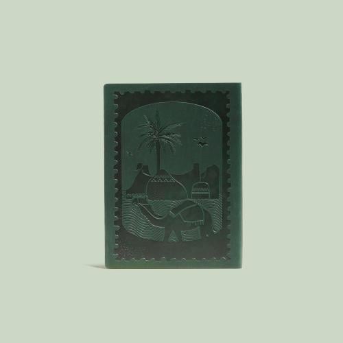 Green leather notebook A5