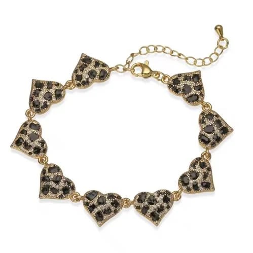 Leopard heart bracelet