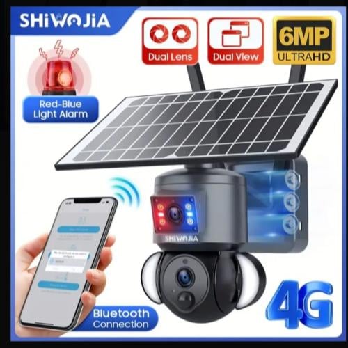 كاميرا مراقبة شمسية 4G بدقة 8MP تتبع كي ورؤية ليلية ملونة
