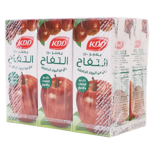 عصير كي دي دي بدون سكر ربطة - 180 مل*6حبات -