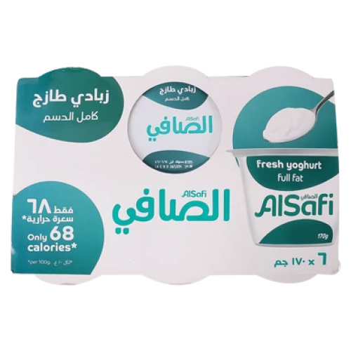 زبادي الصافي 170 مل*6حبة كامل الدسم