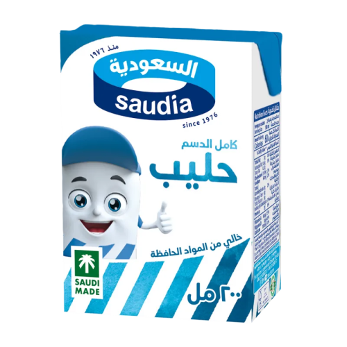 حليب السعودية كامل الدسم 200 مل