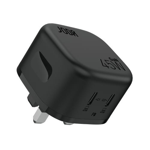 شاحن جداري جودا فولت بود 45 واط – منفذ USB-C مزدوج – أسود