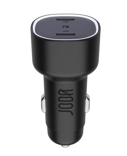 شاحن سيارة جودا USB-C – 60 واط، منفذين (أسود)