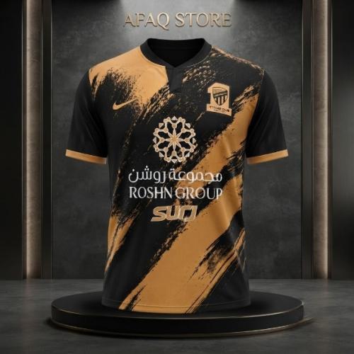 تيشيرت نادي الاتحاد السعودي الاحتياطي الأسود والبرونزي الجديد 2026-2027