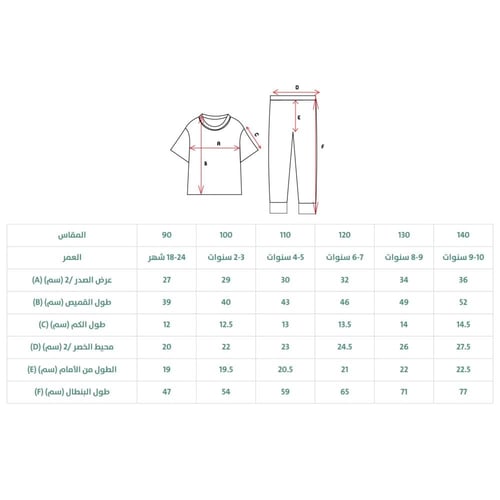 بيجامه الاجاص الملونه