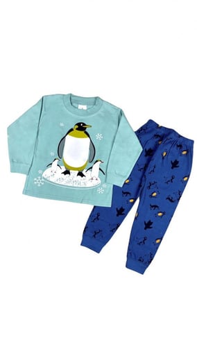 طقم بجامة البطريق الأزرق