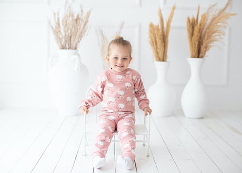 بيجامه شتوى الغيوم الوردي