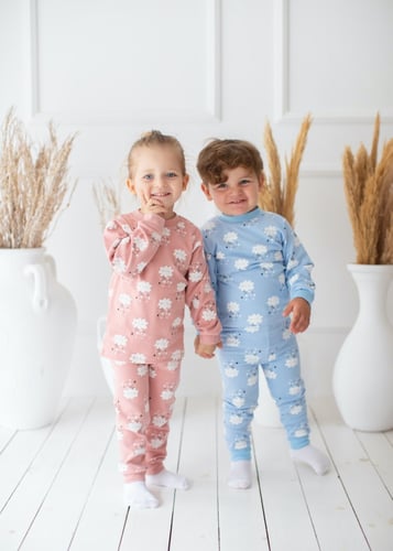 بيجامه شتوى الغيوم الوردي