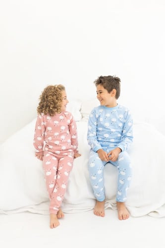 بيجامة شتوى الغيوم الأزرق