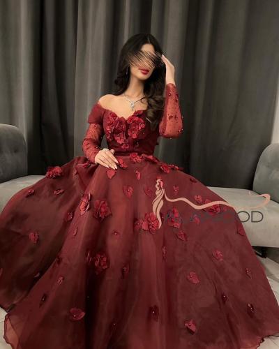 فستان احمر الون كلش ورود