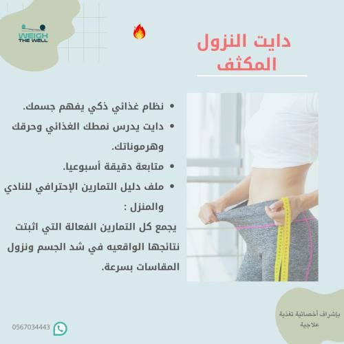 حمية النزول المكثف+ ملف التمارين
