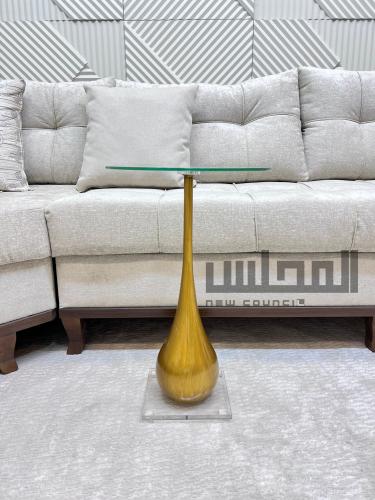 طاوله خدمه سطح زجاج مع قاعده اكرليلك