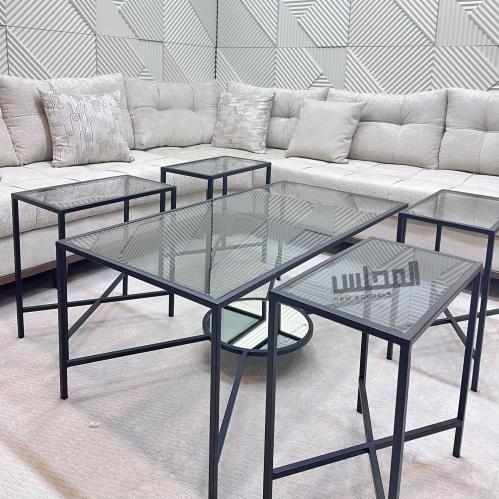 طقم طاولات كنب حديد 1*4