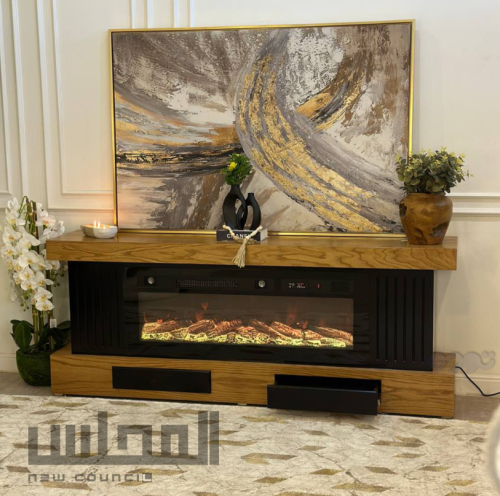 دفاية بدرج ديكور بني - أسود