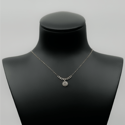 سلسال ذهب جنزير مع دائرة عيار 18