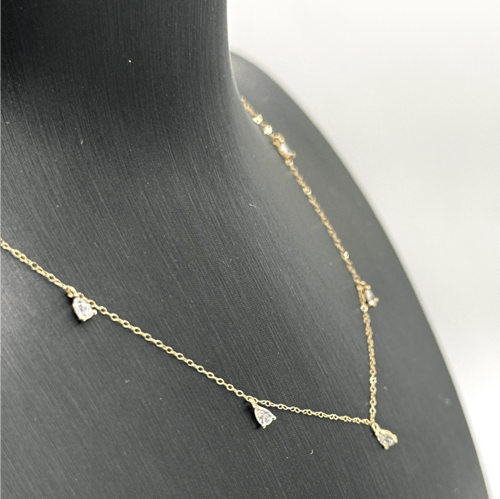 سلسال ذهب شوكر احجار كرستالية