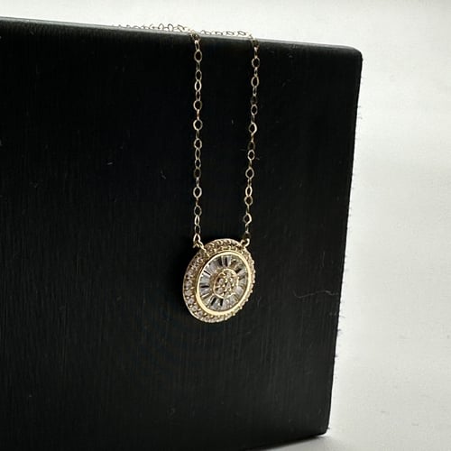 سلسال ذهب دائرة كريستال